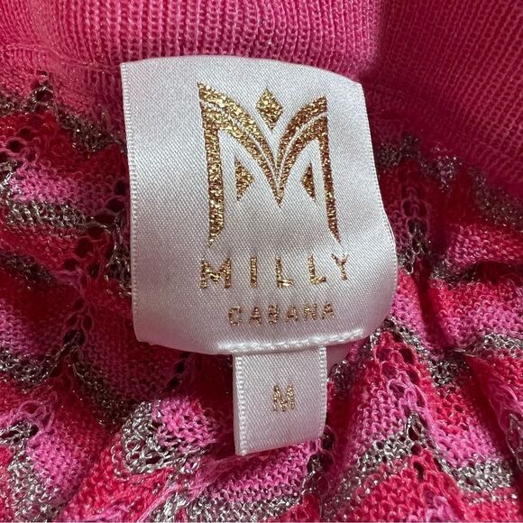 - Milly Cabana pink knit wide leg pants w/belt Size M - Picture 7 of 7